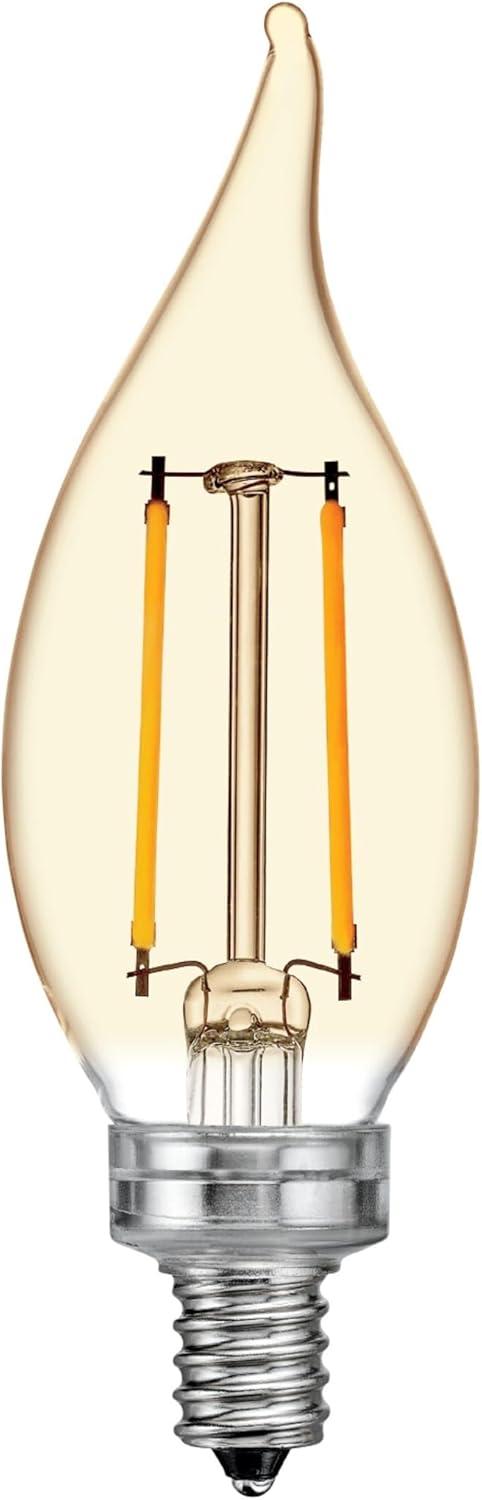 imageGE Vintage Style LED Light Bulbs 40 Watt Amber Finish Warm Candle Light Decorative Bulb Small Base 1 PackAmber
