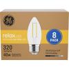 imageGE Relax LED Light Bulbs 60 Watt Soft White Decorative Bulbs Clear Small Base 8 PackB11