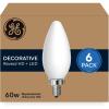 imageGE Reveal HD LED Light Bulbs 60 Watt Bright White Decorative Bulbs 6 Pack