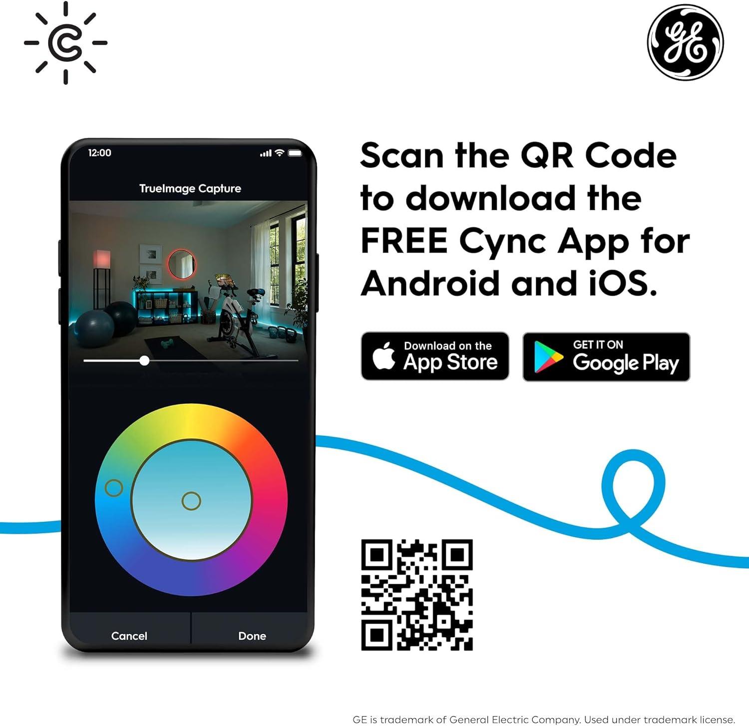 imageCync GE Smart LED Light Bulbs G25 Globe Bulb Room Dcor Aesthetic Color Changing Light Bulbs 60W Equivalent Works with Amazon Alexa and Google Home 2 Packsoft White