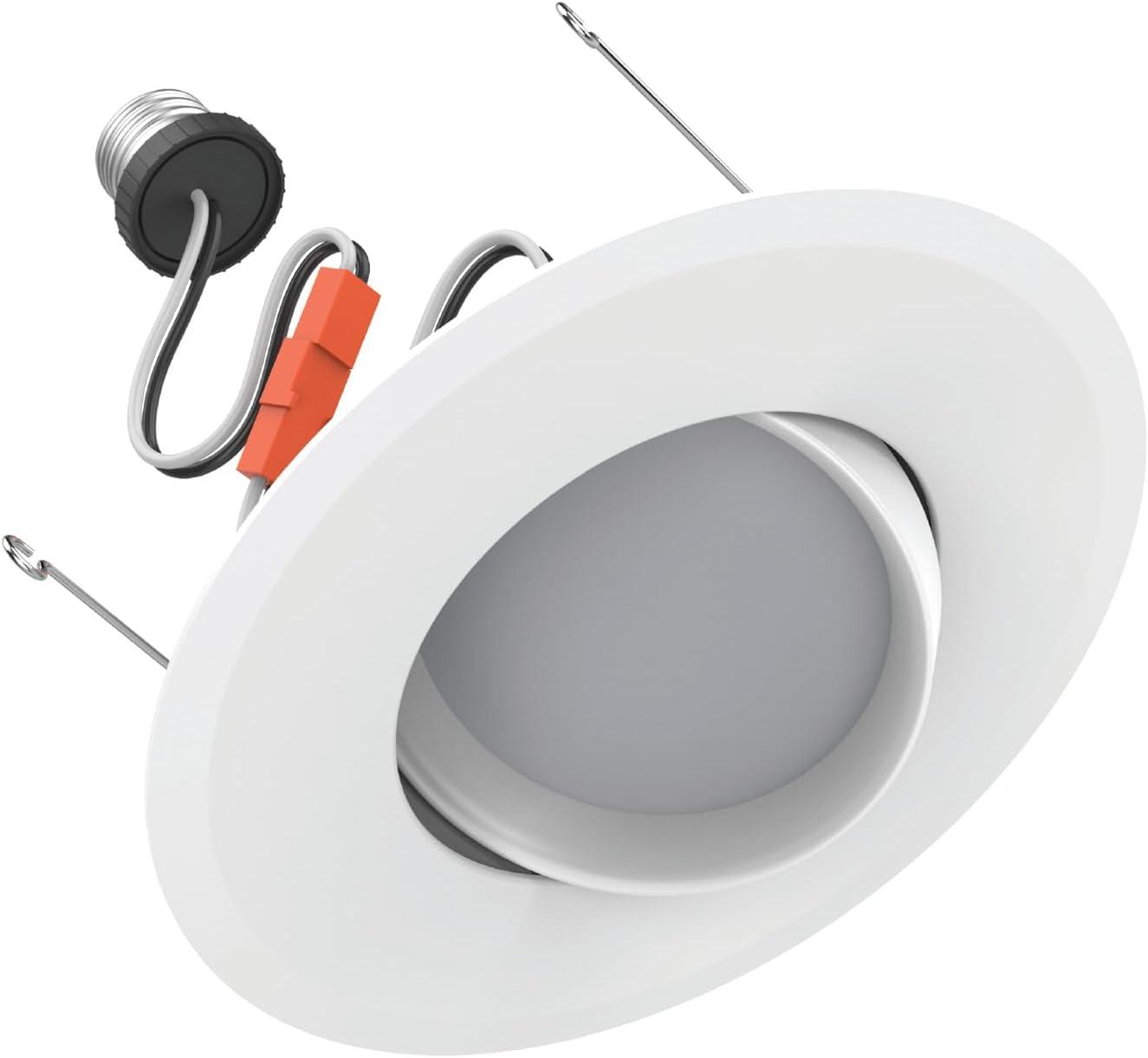 imageGE Color Select LED Recessed Downlight Fixture RS6 Indoor Floodlight 6Inch Multiple Color Temperatures 75 Watt Replacement 3 Pack1150 Lumens  Swivel Head