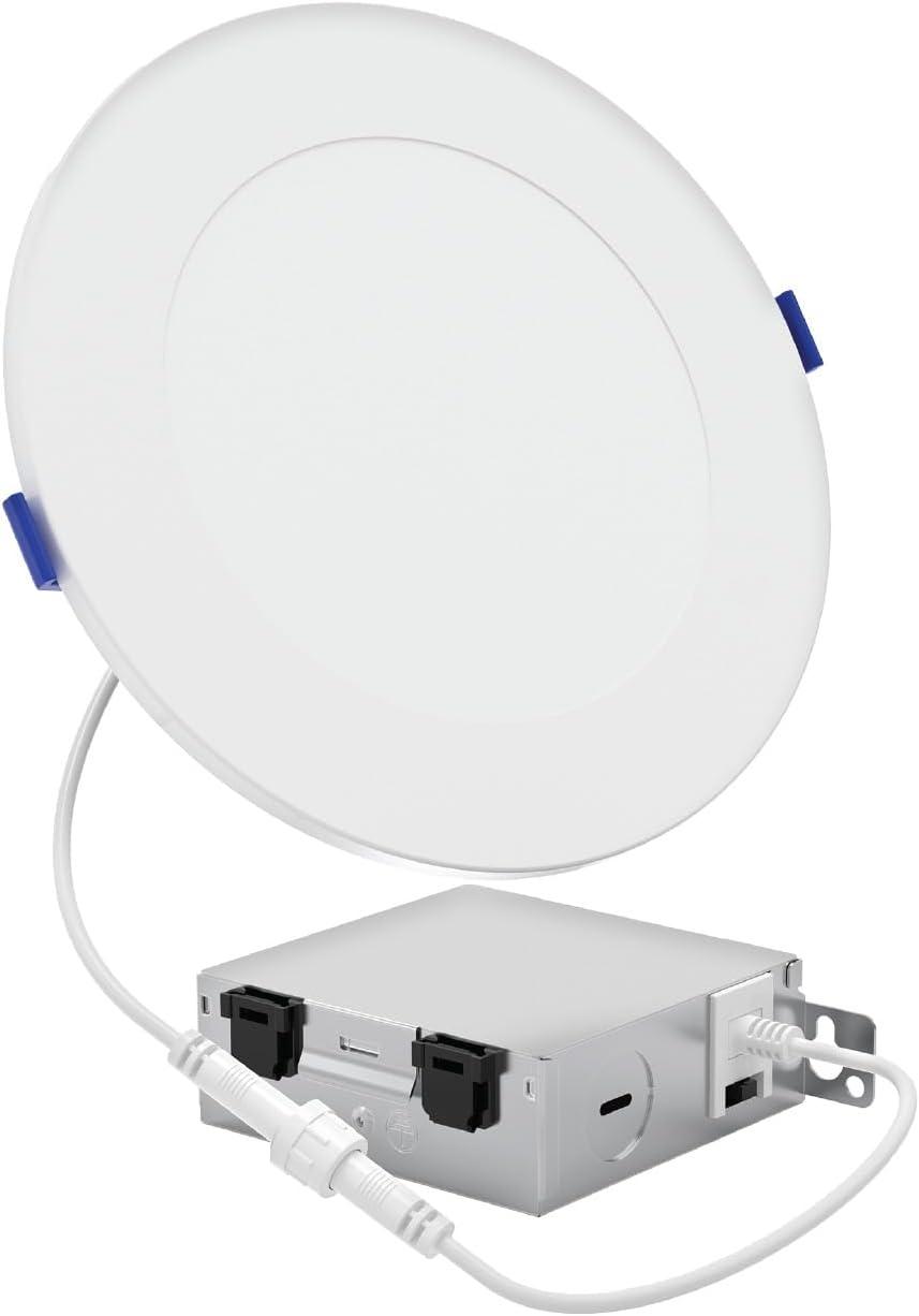 imageGE Color Select LED Recessed Downlight Fixture RS6 Indoor Floodlight 6Inch Multiple Color Temperatures 75 Watt Replacement 3 Pack1800 Lumens