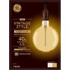 imageGE Vintage Style LED Light Bulb 40 Watt Amber Finish G63 Large Globe Bulb 1 Pack