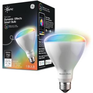 Cync GE Dynamic Effects BR30 Color Changing Light Bulb with Music Sync, RGB LED Light Bulb, Room Décor Aesthetic WiFi Smart Light, 9.5 Watts, Works with Amazon Alexa and Google, 1 Bulb(‎multicolor Br30)