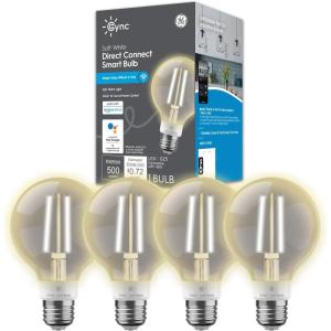 Cync GE Smart LED Light Bulbs, G25 Globe Bulb, Room Décor Aesthetic, Color Changing Light Bulbs, 60W Equivalent, Works with Amazon Alexa and Google Home (2 Pack)(‎soft White)
