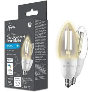 GE CYNC Smart LED Light Bulb, B11 Candle Light Bulb, Works with Amazon Alexa and Google Home, WiFi Light, 60W Equivalent, Soft White, Small Base (Pack of 4)(Small Base)