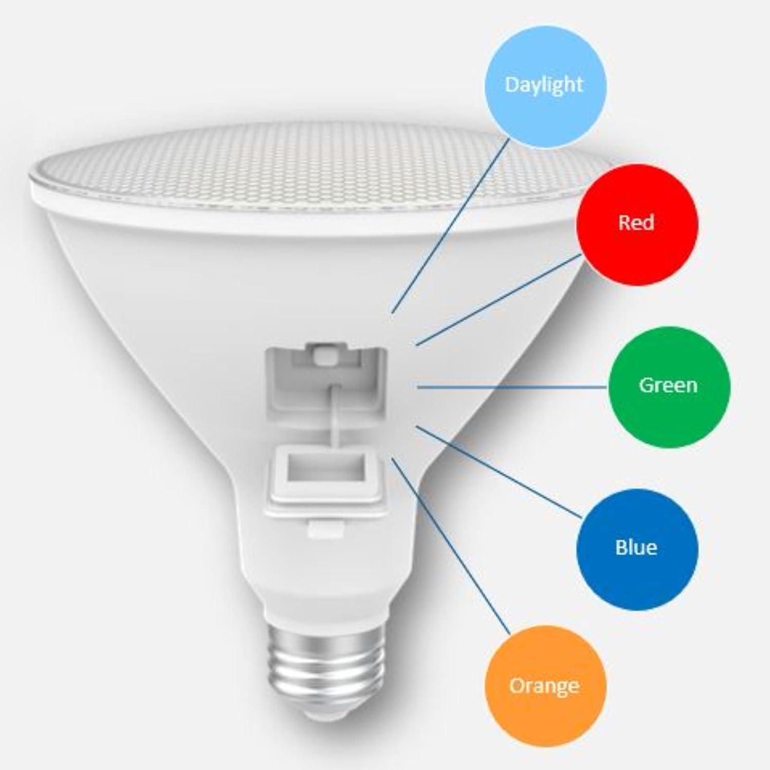 imageGE PAR38 LED Light Bulb Outdoor Floodlight 5 Color Options Security Spotlight Wet Rated for Any Weather Condition Everyday and Holiday Home Decor Medium Base 4 Pack