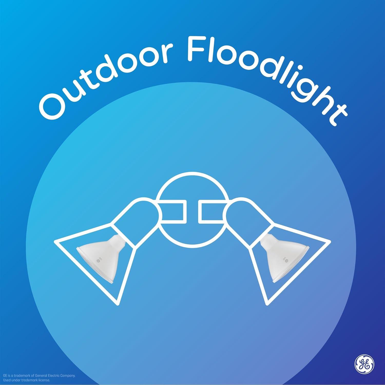 imageGE PAR38 LED Light Bulb Outdoor Floodlight 5 Color Options Security Spotlight Wet Rated for Any Weather Condition Everyday and Holiday Home Decor Medium Base 4 Pack