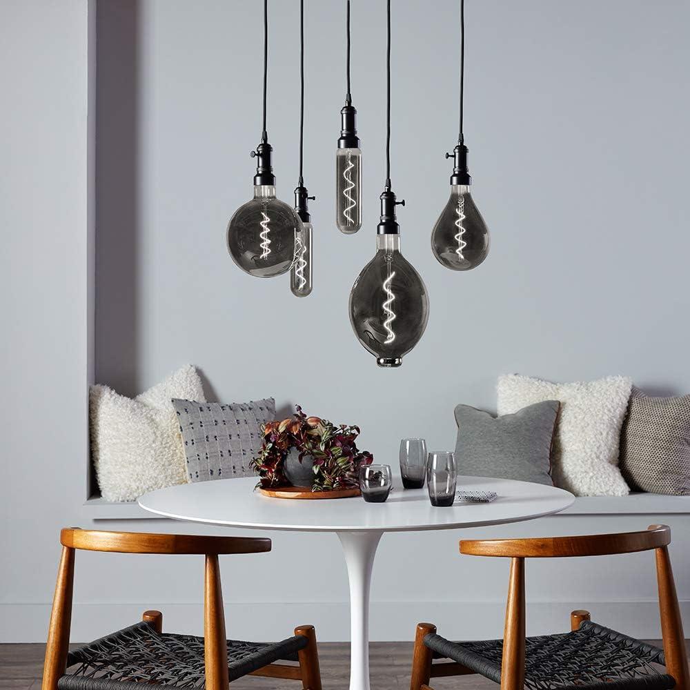 imageGE Vintage Style Light Fixture Gun Metal with Black Cord 1 PackSoft Gold