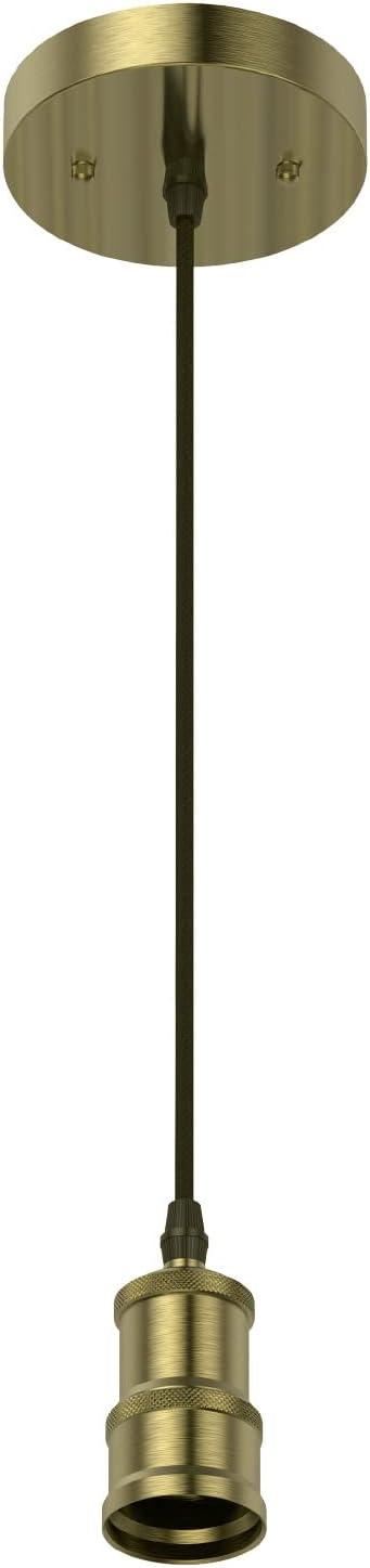 imageGE Vintage Style Light Fixture Gun Metal with Black Cord 1 PackSoft Gold