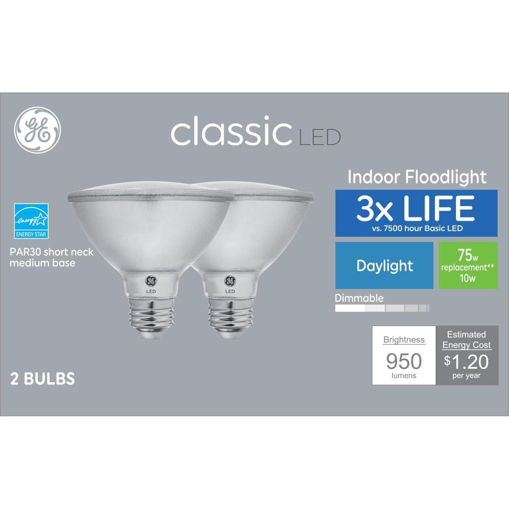 imageGE Classic LED Light Bulbs 75 Watt Eqv Daylight PAR30 Bulbs 6 Pack
