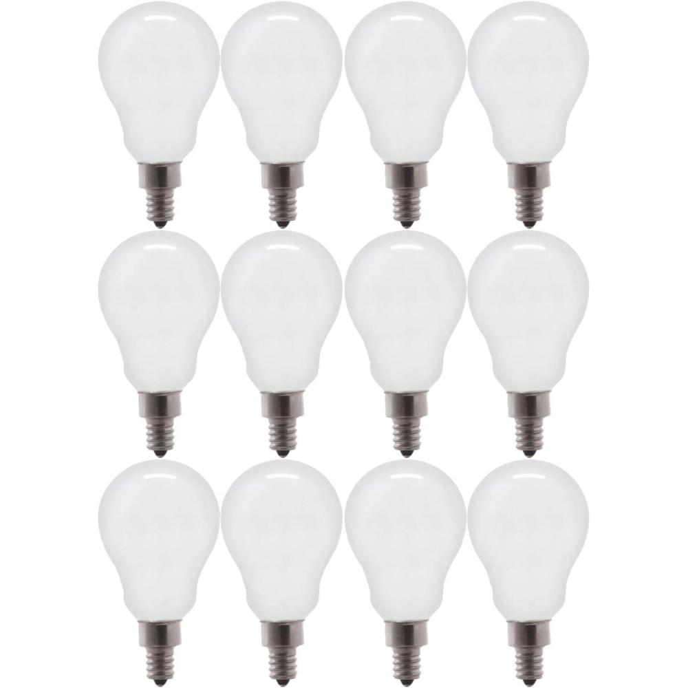 imageGE LED Light Bulbs 60 Watt Soft White A15 Ceiling Fan Bulbs Frosted Small Base 2 Pack