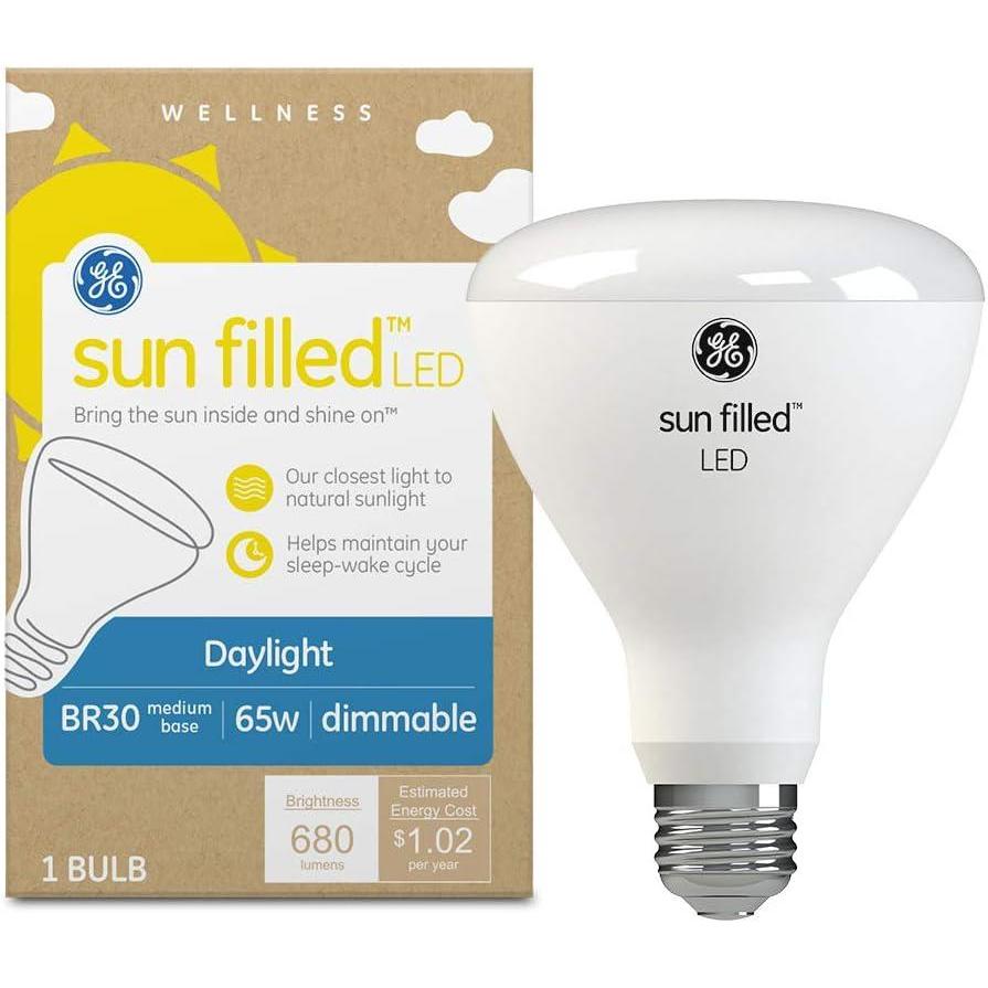 imageGE Sun Filled LED Light Bulb 65 Watt Daylight BR30 Indoor Floodlight 1 PackDaylight