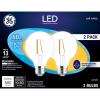 imageGE LED Light Bulbs 60 Watt Soft White G25 Globe Bulbs Clear Medium Base 2 Pack2 Count Pack of 1