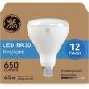 imageGE LED Light Bulbs 65 Watt Daylight BR30 Indoor Floodlights 12 Pack