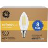 imageGE Refresh LED Light Bulbs 60W Daylight HD Candle Lights Decorative Light Bulbs Small Base 8 PackB11