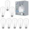 imageGE Vintage Style LED Light Bulbs ST19 Edison Style Clear Glass Warm Candle Light Energy Efficient and Dimmable LED Bulbs 60Watt Replacement 15000 Hours Lifespan 8 PackPearl Daylight