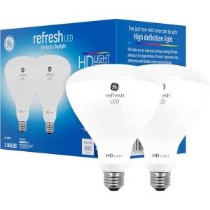 GE Refresh LED Light Bulbs, 65 Watt, Daylight, BR40 Indoor Floodlights (2 Pack)(BR40)