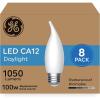imageGE Ultra Bright LED Light Bulbs 100 Watt Equivalent Daylight Frosted CA12 Bulbs 8 Pack