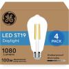 imageGE Ultra Bright LED Light Bulbs 100 Watt Equivalent Daylight ST19 Edison Style Bulbs 4 PackDaylight