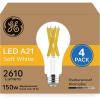 imageGE Ultra Bright LED Light Bulbs 150 Watt Soft White A21 Bulbs 4 Pack