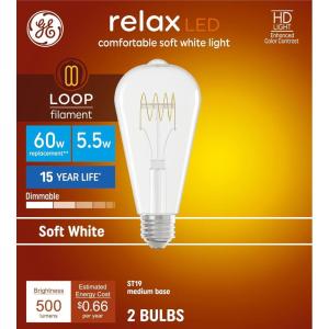 GE Relax LED Light Bulb, 40 Watt, Soft White, G25 Globe Bulb, Clear, Medium Base (1 Pack)(Soft White)
