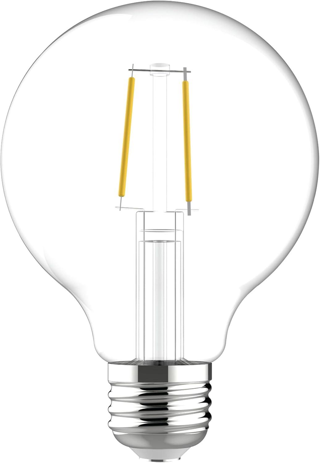 imageGE LED Light Bulbs 25 Watt Soft White G25 Globe Bulbs Clear Medium Base 2 Pack12 Pack