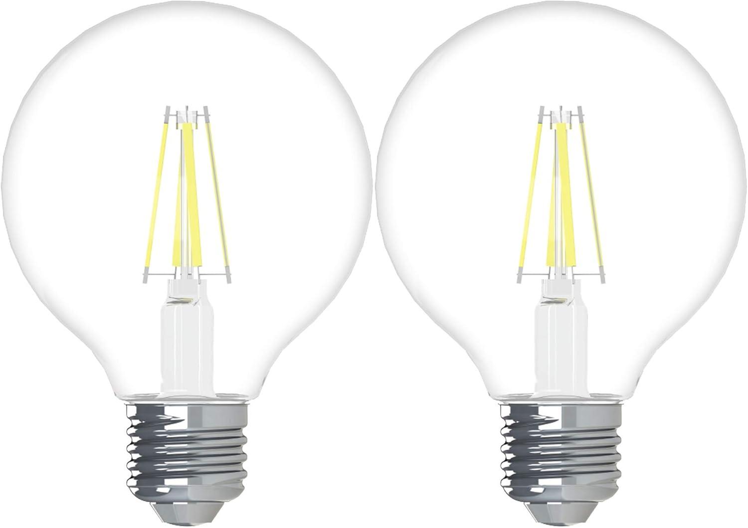imageGE LED Light Bulbs 25 Watt Soft White G25 Globe Bulbs Clear Medium Base 2 Pack12 Pack