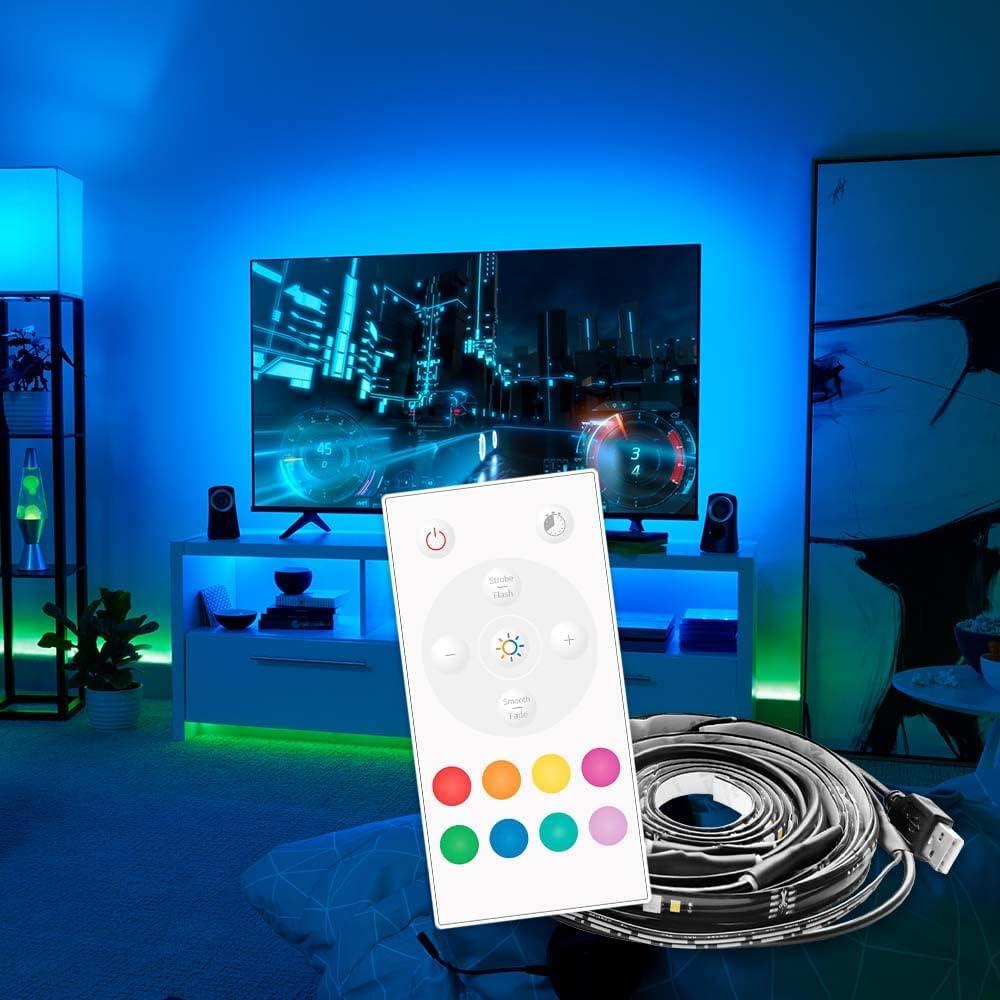 imageGE LED TV Tape Light Color Changing Strip Light with Remote No App or WiFi Required 84in 1 Pack