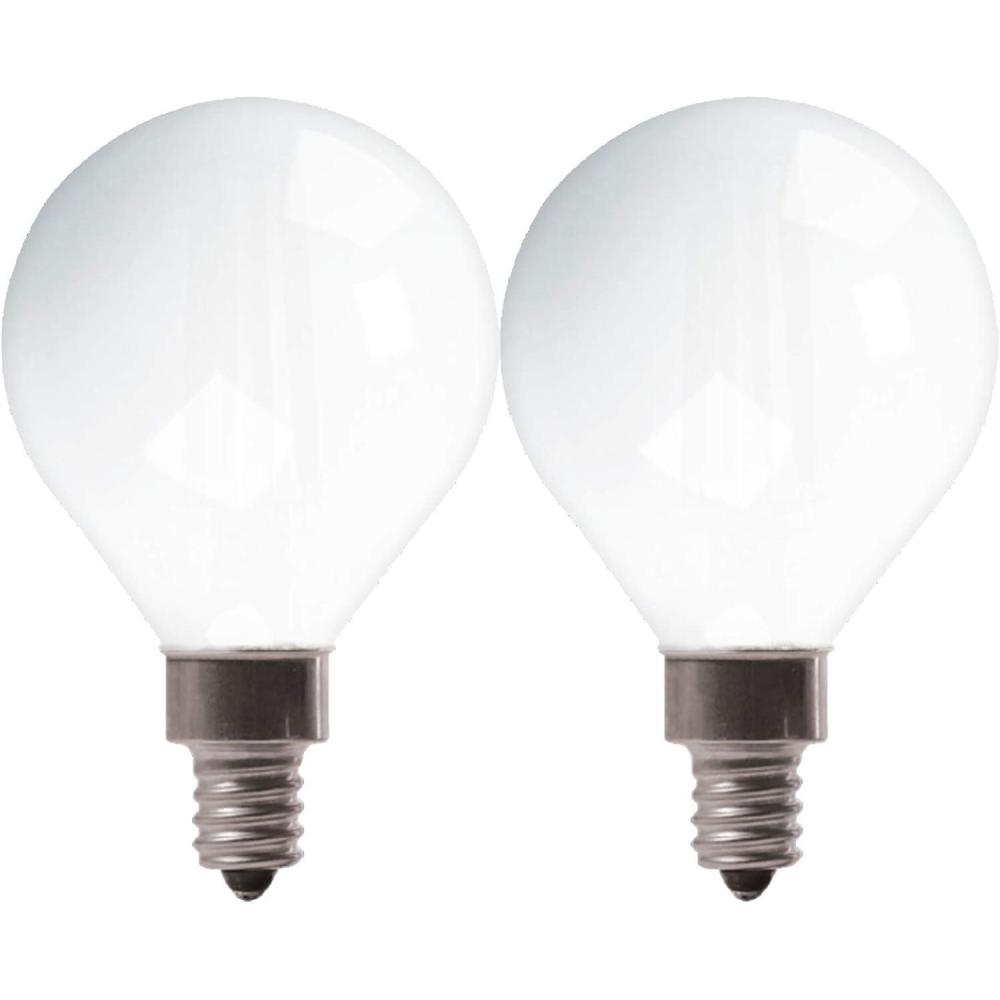 imageGE LED Light Bulbs 60 Watt Soft White G16 Globe Bulbs Frosted Small Base 2 Pack2 Count Pack of 1
