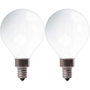 GE LED Light Bulbs, 60 Watt, Soft White, G16 Globe Bulbs, Frosted, Small Base (2 Pack)(2 Count (Pack of 1))