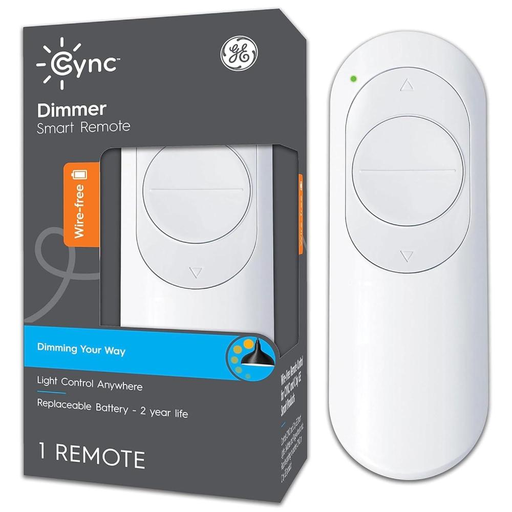 imageGE CYNC Bluetooth Enabled Battery Powered Dimmer Remote for Cync Smart Plug Smart Light Bulbs and Switch SingleTouch Control Anywhere in Your HomeRemote Dimmer