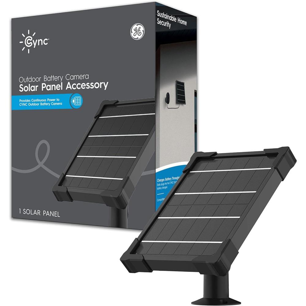 imageGE CYNC Smart Outdoor Solar Power Panel for CYNC Smart Outdoor Battery Camera Sold Separately
