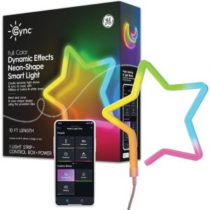 Cync GE Dynamic Effects Indoor LED Neon Rope Lights with Music Sync, Flex LED Light Strip, Room Décor Aesthetic Color Changing WiFi Smart Lights, Works with Amazon Alexa and Google, 10 Ft
