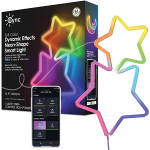 Cync GE Dynamic Effects Smart LED Strip Lights, Indoor Neon Rope Lights with Music Sync, Aesthetic Color Changing WiFi Light Strip for Room Décor, Works with Amazon Alexa and Google, 16 Ft(16 Foot)