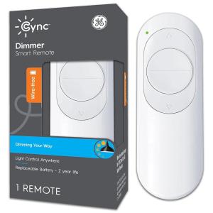 GE CYNC Bluetooth Enabled, Battery Powered Dimmer Remote for Cync Smart Plug, Smart Light Bulbs and Switch, Single-Touch Control Anywhere in Your Home(Remote Dimmer)