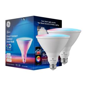 GE CYNC Smart LED Light Bulbs, Color Changing Lights, Bluetooth and Wi-Fi Lights,Compatible with Alexa and Google Home, PAR38 Outdoor Floodlight Bulbs (4 Pack)(Full Color)