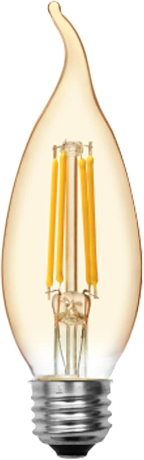 imageGE Vintage Style LED Candle Light Bulb 40W Amber Glass Decorative Light Bulb Medium Base 1 PackCandlelight