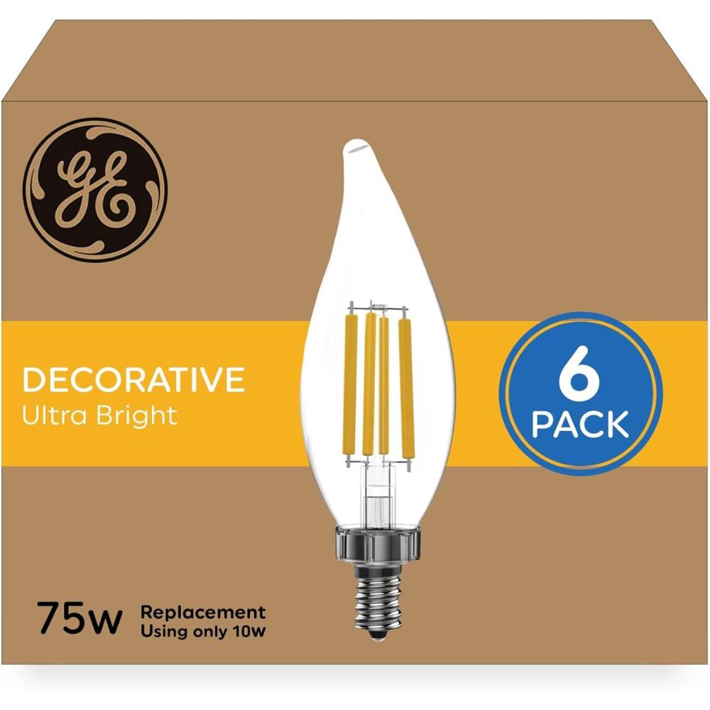 imageGE Ultra Bright LED 75 Watt Replacement Daylight CA11 Deco  Candle Bulbs 3 Pack