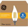 imageGE Ultra Bright LED 75 Watt Replacement Daylight CA11 Deco  Candle Bulbs 3 Pack