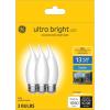 imageGE Ultra Bright LED Light Bulbs 100W Daylight Candle Lights Frosted Decorative CA12 Light Bulbs Medium Base 3 Pack