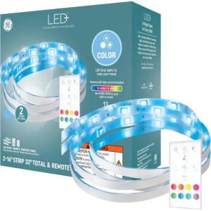 GE LED+ Color Changing LED Hexagon Tile Panels with Remote, College Dorm Light, Dorm Room Essentials, Bedroom Light, No App or Wi-Fi Required (6 Pack)(Glam)