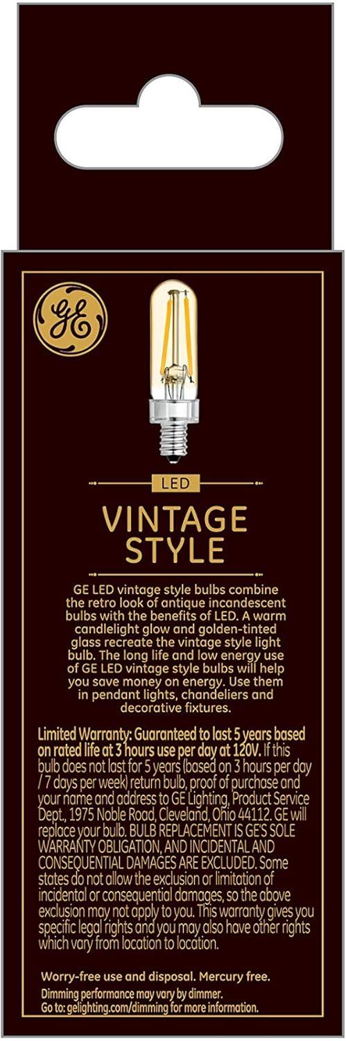 imageGE Vintage Style LED Light Bulb 40 Watt Amber Finish T9 Tube Light 1 PackWarm Candle Light