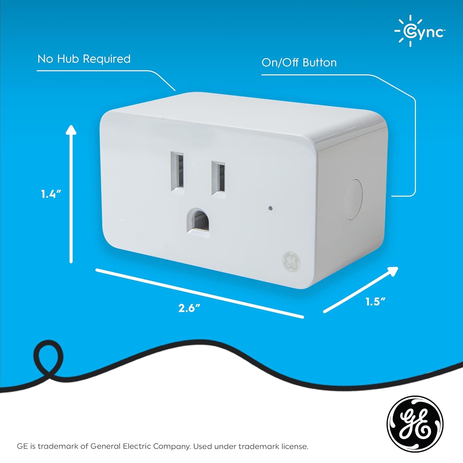 imageGE Cync Smart Indoor Plug Smart Outlet Control WiFi Outlet Plug Matter Compatible Works with Alexa and Google HomeNew Indoor Plug