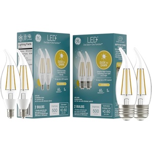 GE LED+ Dusk to Dawn Outdoor Light Bulbs (E12 & E26) – Automatic On/Off, Energy-Efficient Security Lighting, No App Required