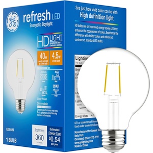 GE Refresh LED Light Bulb, 40 Watt, Daylight, G25 Globe Bulb, Clear, Medium Base (1 Pack)(Clear)